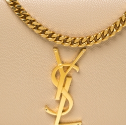 Pre Owned Saint Laurent Paris Beige Leather Medium Kate Shoulder Bag