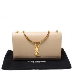 Pre Owned Saint Laurent Paris Beige Leather Medium Kate Shoulder Bag
