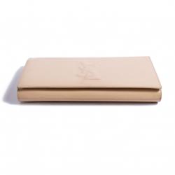 Pre Owned Saint Laurent Paris Nude Patent Leather Belle De Jour Flap Clutch