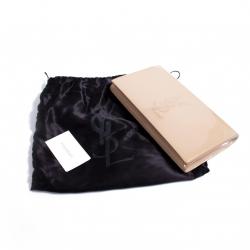Pre Owned Saint Laurent Paris Nude Patent Leather Belle De Jour Flap Clutch