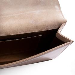 Pre Owned Saint Laurent Paris Nude Patent Leather Belle De Jour Flap Clutch