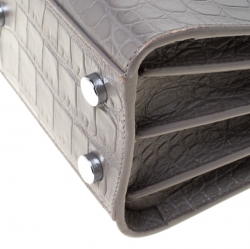 مملوكة مسبقًا حقيبة يد سان لوران باريس ساك دو جور كلاسيك نانو جلد رمادية