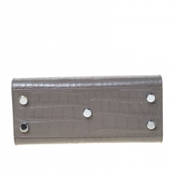 مملوكة مسبقًا حقيبة يد سان لوران باريس ساك دو جور كلاسيك نانو جلد رمادية