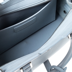 Pre Owned Saint Laurent Light Blue Leather Baby Cabas Monogram Tote