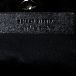 Saint Laurent Paris Black Raffia and Patent Woven Roady Hobo