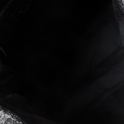 Saint Laurent Paris Black Raffia and Patent Woven Roady Hobo