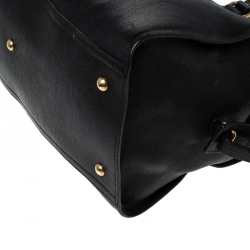 Pre Owned حقيبة سان لوران باريس كا باس شيك متوسط جلد سوداء