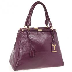 مملوكة مسبقًا Yves Saint Laurent Purple Patent Majorelle Medium Top Handle 