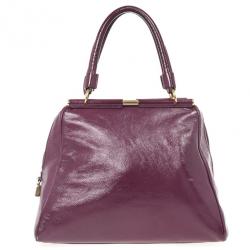 مملوكة مسبقًا Yves Saint Laurent Purple Patent Majorelle Medium Top Handle 