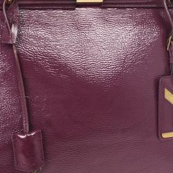 مملوكة مسبقًا Yves Saint Laurent Purple Patent Majorelle Medium Top Handle 