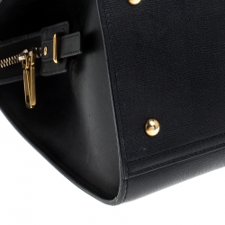 Saint Laurent Black Textured Leather Medium Cabas Chyc Satchel