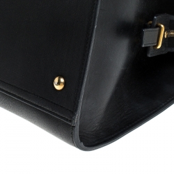 Saint Laurent Black Textured Leather Medium Cabas Chyc Satchel
