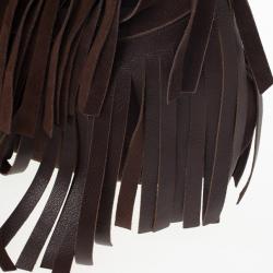 Pre Owned Yves Saint Laurent Brown Boheme Fringe Hobo