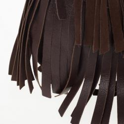 Pre Owned Yves Saint Laurent Brown Boheme Fringe Hobo