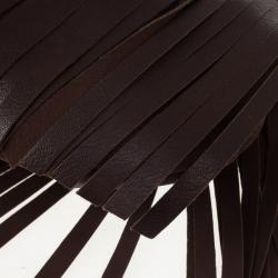 Pre Owned Yves Saint Laurent Brown Boheme Fringe Hobo