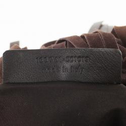 Pre Owned Yves Saint Laurent Brown Boheme Fringe Hobo