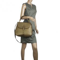 مملوكة مسبقًا Saint Laurent Paris Light Brown Pebbled Calfskin 'Pleine Fleur Aniline' Crossbody Bag