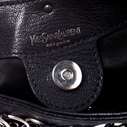 Saint Laurent Black Suede and Leather Rings Mombasa Hobo