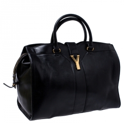 Saint Laurent Black Leather Large Cabas Chyc Satchel