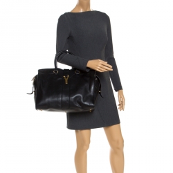 Saint Laurent Black Leather Large Cabas Chyc Satchel