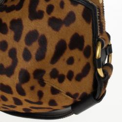 مملوكة مسبقًا Saint Laurent Paris Leopard Print Calf Hair Hobo