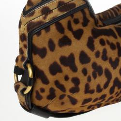 مملوكة مسبقًا Saint Laurent Paris Leopard Print Calf Hair Hobo