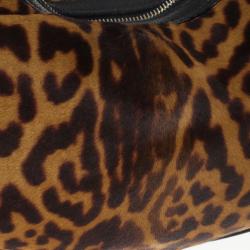 مملوكة مسبقًا Saint Laurent Paris Leopard Print Calf Hair Hobo