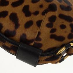 مملوكة مسبقًا Saint Laurent Paris Leopard Print Calf Hair Hobo