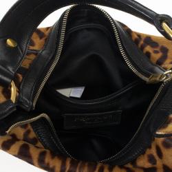 مملوكة مسبقًا Saint Laurent Paris Leopard Print Calf Hair Hobo
