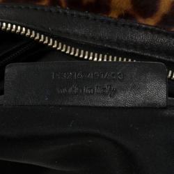 مملوكة مسبقًا Saint Laurent Paris Leopard Print Calf Hair Hobo