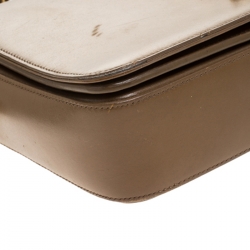 مملوكة مسبقًا Saint Laurent Khaki Leather Monogram Université Flap Shoulder Bag