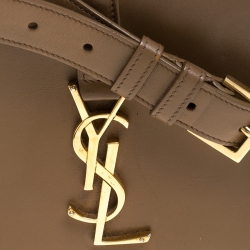 مملوكة مسبقًا Saint Laurent Khaki Leather Monogram Université Flap Shoulder Bag