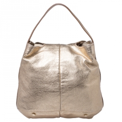 Saint Laurent Metallic Gold Leather Capri Hobo 
