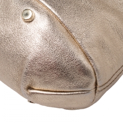 Saint Laurent Metallic Gold Leather Capri Hobo 
