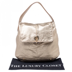 Saint Laurent Metallic Gold Leather Capri Hobo 