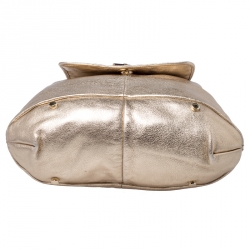Saint Laurent Metallic Gold Leather Capri Hobo 