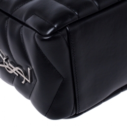 Pre Owned Saint Laurent Black Matelasse Leather Small Lou Lou Bowling Bag