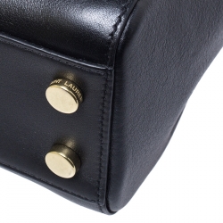 Pre Owned Saint Laurent Paris Black Leather Small Moujik Top Handle Bag