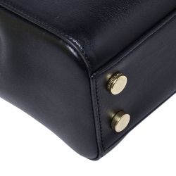 Pre Owned Saint Laurent Paris Black Leather Small Moujik Top Handle Bag