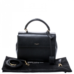 Pre Owned Saint Laurent Paris Black Leather Small Moujik Top Handle Bag