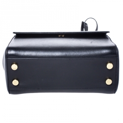 Pre Owned Saint Laurent Paris Black Leather Small Moujik Top Handle Bag