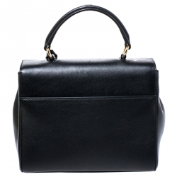 Pre Owned Saint Laurent Paris Black Leather Small Moujik Top Handle Bag