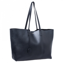 Pre Owned Saint Laurent Black Leather Shopper Tote