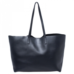 Pre Owned Saint Laurent Black Leather Shopper Tote