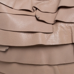 Saint Laurent Paris Beige Leather St.Tropez Horn Hobo