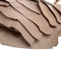 Saint Laurent Paris Beige Leather St.Tropez Horn Hobo