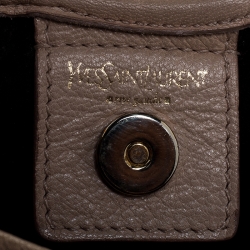 Saint Laurent Paris Beige Leather St.Tropez Horn Hobo