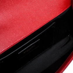 Pre Owned Saint Laurent Red Leather Kate Monogram Clutch