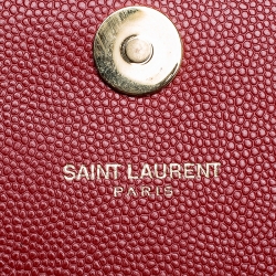 Pre Owned Saint Laurent Red Leather Kate Monogram Clutch