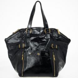 مملوكة مسبقًا Yves Saint Laurent Black Patent Leather Downtown Tote Bag